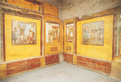 Some frescos in the House of Vetti brothers in Pompeii
