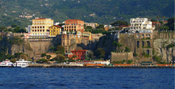 The coast in volcanic rock of Sorrento