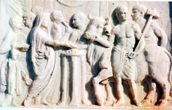 Marble relief from the temple of Vespasian