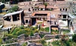 Vista degli scavi di Ercolano 