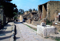 Scorcio di una strada ad Ercolano