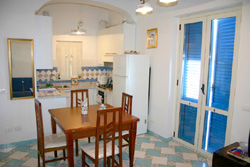 Home at Sorrento: The kitchen of Marina Grande apartment in Sorrento