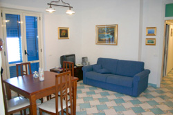 Home at Sorrento: The living-room of Marina Grande apartment at Sorrento