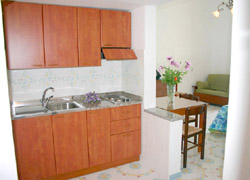 Kitchen of Colomba apartment at Positano centre