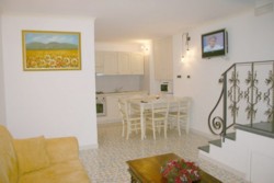 Overall view with the kitchen and living room