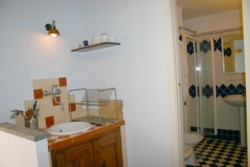 Particular of the bathroom and kitchen corner