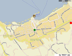 The exact location in Sorrento of La Culla Convent (red square)