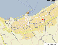 Sorrento House : The red square shows the exact location of Mamma's House in the center of Sorrento