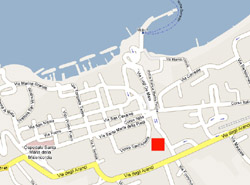 The exact location of Emilia apartment in Sorrento centre