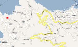 The exact location of Michela apartment in Sorrento (Massalubrense)