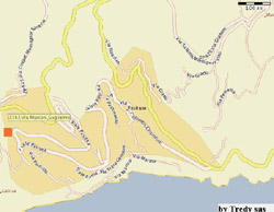 Vacation Lodging Positano: The exact location of Ludovica Type C Vacation Lodging in Positano
