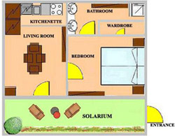 Sorrento Lodging: Plan of Parco Verde Flat in Sorrento