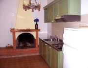 Kitchen corner with fireplace