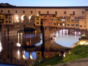 Panoramic view of the Arno river in Florence