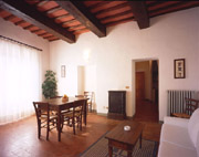 Living room of Porta San Matteo apartment in San Gimignano