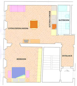 Accommodation in Florence: Map of Donzella Accommodation